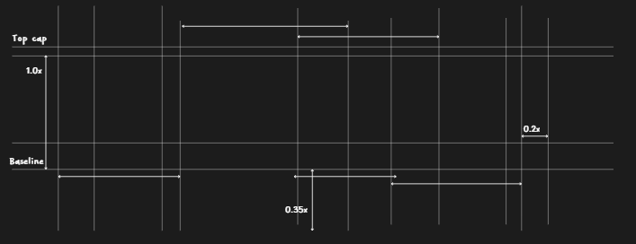 ENCE logo measurement construction lines